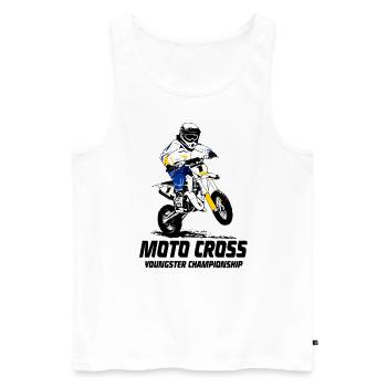 Kinder Motocross - KIDS MX - Men's Premium Organic Tank Top - white - Front - AI Model Male 178 light (178cm)