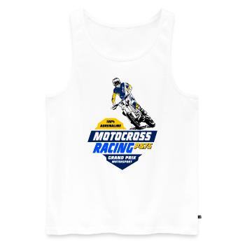 Moto Cross - Motocross - Supercross - Männer Premium Bio Tank Top - Weiß - Vorne - Michal (187cm)