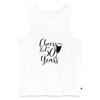 Vive 50 ans - Cadeau d’anniversaire ou d’anniversaire - Débardeur bio Premium Homme - blanc - Devant - Michal (187cm)