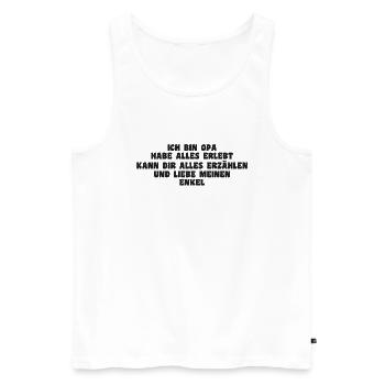 Ich bin Opa und liebe meinen Enkel - Männer Premium Bio Tank Top - Weiß - Vorne - Michal (187cm)