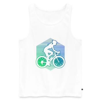 Femmes Vélo Vélo Vélo VTT Cyclisme - Débardeur bio Premium Homme - blanc - Devant - Michal (187cm)