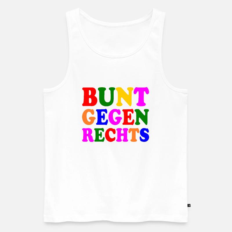Bunt gegen rechts - Männer Premium Bio Tank Top - Weiß