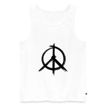 Peace - Männer Premium Bio Tank Top - Weiß - Vorne - Michal (187cm)