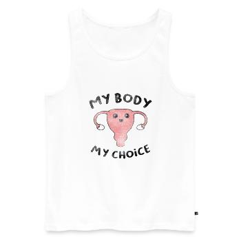 Mon corps Mon choix utérus droits femme mon corps - Débardeur bio Premium Homme - blanc - Devant - Michal (187cm)