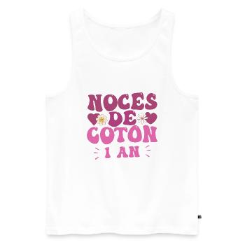 Noces de Coton - Débardeur bio Premium Homme - blanc - Devant - AI Model Male 178 light (178cm)