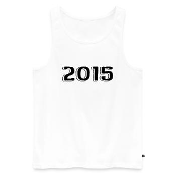 Millésime 2015 Naissance Anniversaire Rétro 2015 - Débardeur bio Premium Homme - blanc - Devant - Michal (187cm)