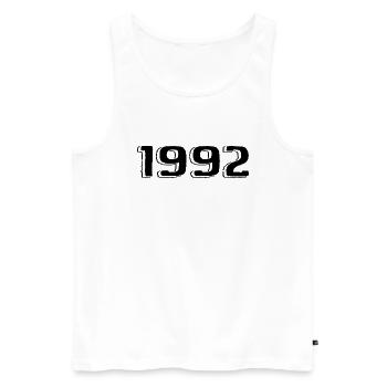 Vintage 1992 Born Birthday Retro 1992 - Men's Premium Organic Tank Top - white - Front - AI Model Male 178 light (178cm)