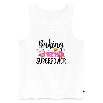 Baking confectioner cupcake - Men's Premium Organic Tank Top - white - Front - AI Model Male 178 light (178cm)