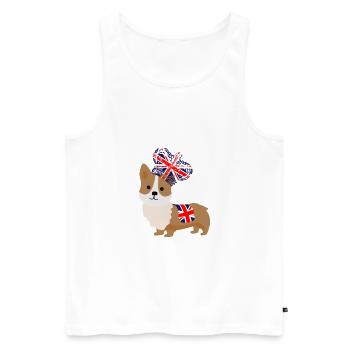 Le Queens Platinum Jubilee Corgi Emoji - Débardeur bio Premium Homme - blanc - Devant - AI Model Male 178 light (178cm)