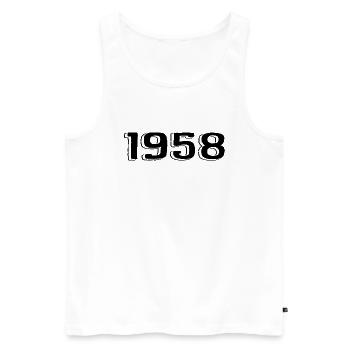 Vintage 1958 Born Birthday Retro 1958 - Men's Premium Organic Tank Top - white - Front - AI Model Male 178 light (178cm)