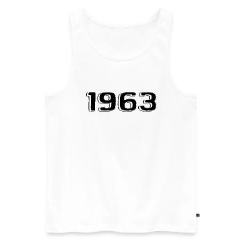 Jahrgang 1963 geboren Geburtstag Retro 1963 - Männer Premium Bio Tank Top - Weiß - Vorne - Michal (187cm)