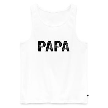 Papa Papa Papa Cadeau - Débardeur bio Premium Homme - blanc - Devant - AI Model Male 178 light (178cm)