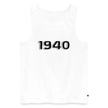Vintage, années 1940, Naissance, Anniversaire, Rétro, Années 1940 - Débardeur bio Premium Homme - blanc - Devant - Michal (187cm)