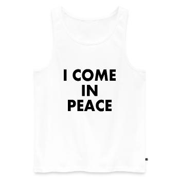i come in peace im peace couple - Men's Premium Organic Tank Top - white - Front - AI Model Male 178 light (178cm)