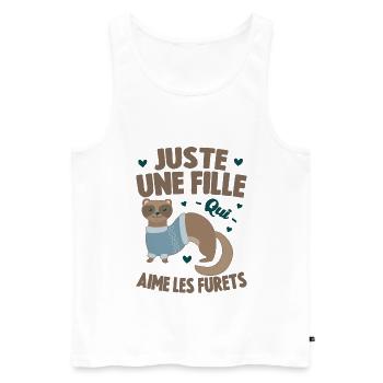 Juste Une Fille Qui Aime Les Furets Furet Animal - Débardeur bio Premium Homme - blanc - Devant - Michal (187cm)