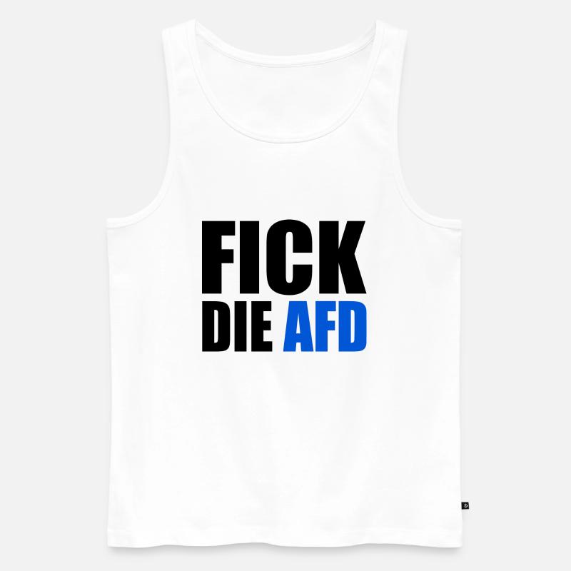 Fick die afd - Männer Premium Bio Tank Top - Weiß