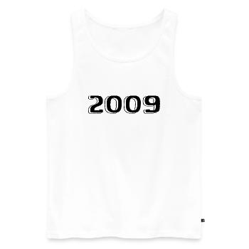 Jahrgang 2009 geboren Geburtstag Retro 2009 - Männer Premium Bio Tank Top - Weiß - Vorne - AI Model Male 178 light (178cm)