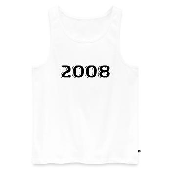 Jahrgang 2008 geboren Geburtstag Retro 2008 - Männer Premium Bio Tank Top - Weiß - Vorne - AI Model Male 178 light (178cm)