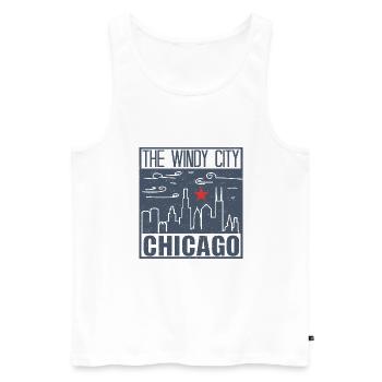 Chicago - Men's Premium Organic Tank Top - white - Front - Michal (187cm)