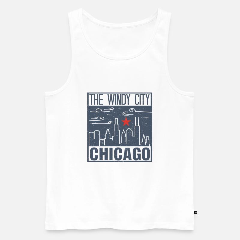 Chicago - Männer Premium Bio Tank Top - Weiß