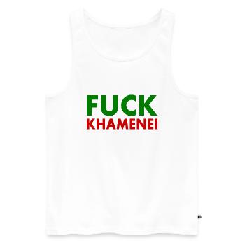Fuck khamenei Chamenei - iran - Männer Premium Bio Tank Top - Weiß - Vorne - Michal (187cm)
