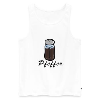 Pfeffer Streuer - Männer Premium Bio Tank Top - Weiß - Vorne - AI Model Male 178 light (178cm)
