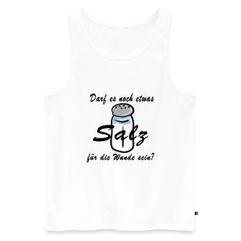 Darf es noch etwas Salz für die Wunde sein? - Männer Premium Bio Tank Top - Weiß - Vorne - AI Model Male 178 light (178cm)