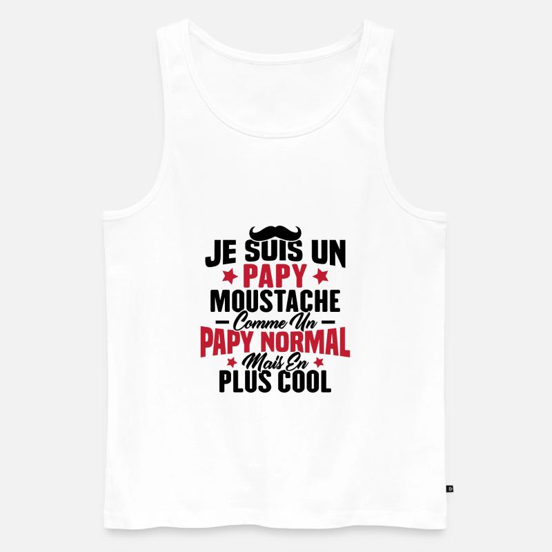 Un papy moustache comme un papy normal - Débardeur bio Premium Homme - blanc