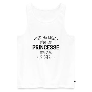 C'est Pas Facile D'être Une Princesse Parfaite - Débardeur bio Premium Homme - blanc - Devant - Michal (187cm)