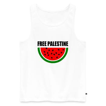 Free palestine Melon pastèque - Débardeur bio Premium Homme - blanc - Devant - AI Model Male 178 light (178cm)
