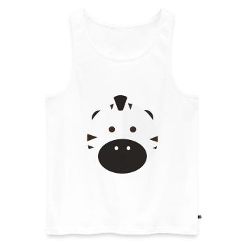Pop-Art Comic Retro Vintage Kid Kiddy Zebra Circle - Männer Premium Bio Tank Top - Weiß - Vorne - Michal (187cm)