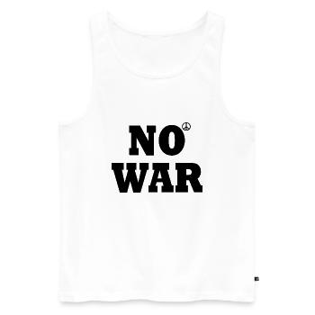 No war - Men's Premium Organic Tank Top - white - Front - AI Model Male 178 light (178cm)