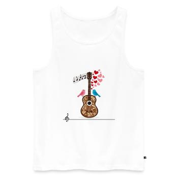 Guitare - Débardeur bio Premium Homme - blanc - Devant - Michal (187cm)