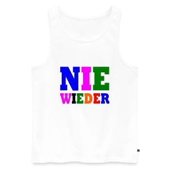 Nie wieder - Männer Premium Bio Tank Top - Weiß - Vorne - Michal (187cm)