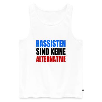 rassisten sind keine alternative - Männer Premium Bio Tank Top - Weiß - Vorne - AI Model Male 178 light (178cm)