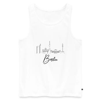 Berlin - Débardeur bio Premium Homme - blanc - Devant - AI Model Male 178 light (178cm)
