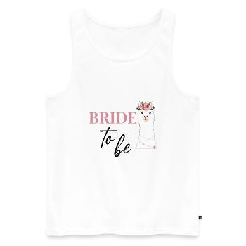 Bride to be Braut Alpaka JGA Junggesellenabschied - Männer Premium Bio Tank Top - Weiß - Vorne - Michal (187cm)