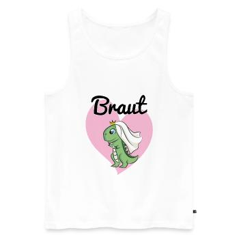 Braut Bride to be JGA Dino Dinosaurier Geschenk - Männer Premium Bio Tank Top - Weiß - Vorne - Michal (187cm)