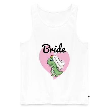 Mariée pour être Dino Dinosaurs JGA mariage mariage - Débardeur bio Premium Homme - blanc - Devant - AI Model Male 178 light (178cm)