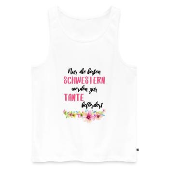 Schwester Tante Schwangerschaft Schwanger Mama - Männer Premium Bio Tank Top - Weiß - Vorne - Michal (187cm)