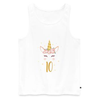 Birthday Shirt 10th Birthday Unicorn Gift - Men's Premium Organic Tank Top - white - Front - AI Model Male 178 light (178cm)