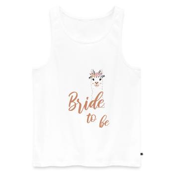 Mariée à être mariée Alpaga Lama JGA bachelorette - Débardeur bio Premium Homme - blanc - Devant - AI Model Male 178 light (178cm)
