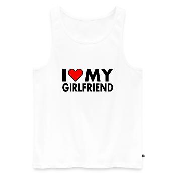 I love my girlfriend - Männer Premium Bio Tank Top - Weiß - Vorne - AI Model Male 178 light (178cm)