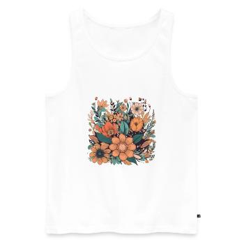 Wunderschönes Boho Blumen Herbarium Bouquet - Männer Premium Bio Tank Top - Weiß - Vorne - AI Model Male 178 light (178cm)