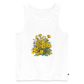Wunderschönes Boho Blumen Herbarium Bouquet gelb - Männer Premium Bio Tank Top - Weiß - Vorne - AI Model Male 178 light (178cm)