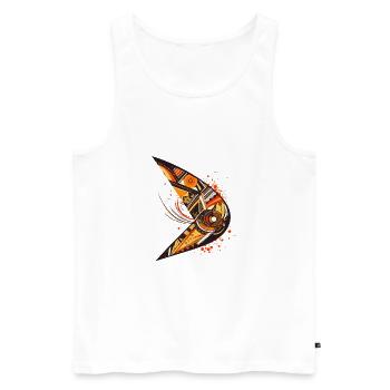 Australischer Bumerang mit Ethno Muster - Männer Premium Bio Tank Top - Weiß - Vorne - Michal (187cm)