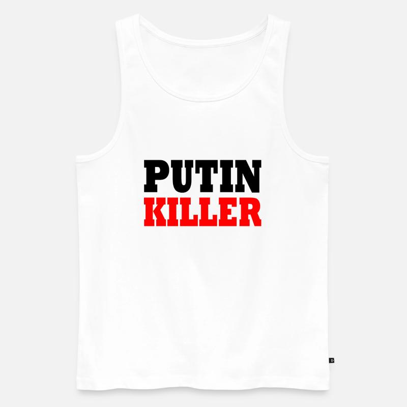 Putin killer - Männer Premium Bio Tank Top - Weiß