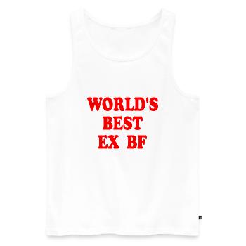 worlds best ex bf - Men's Premium Organic Tank Top - white - Front - AI Model Male 178 light (178cm)