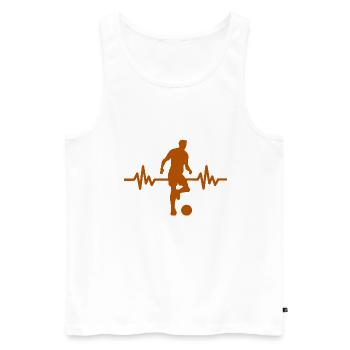 Herzschlag - Soccer / Sportverein Kicker Fußball - Männer Premium Bio Tank Top - Weiß - Vorne - Michal (187cm)