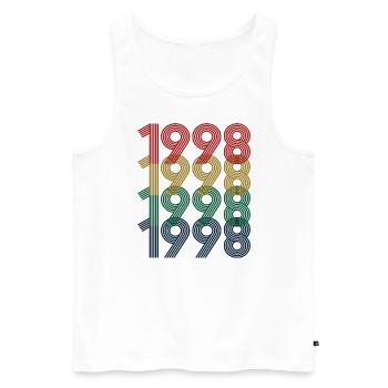 Cool Retro 1998, 24 Years Old, 24th Birthday Gift - Men's Premium Organic Tank Top - white - Front - Michal (187cm)